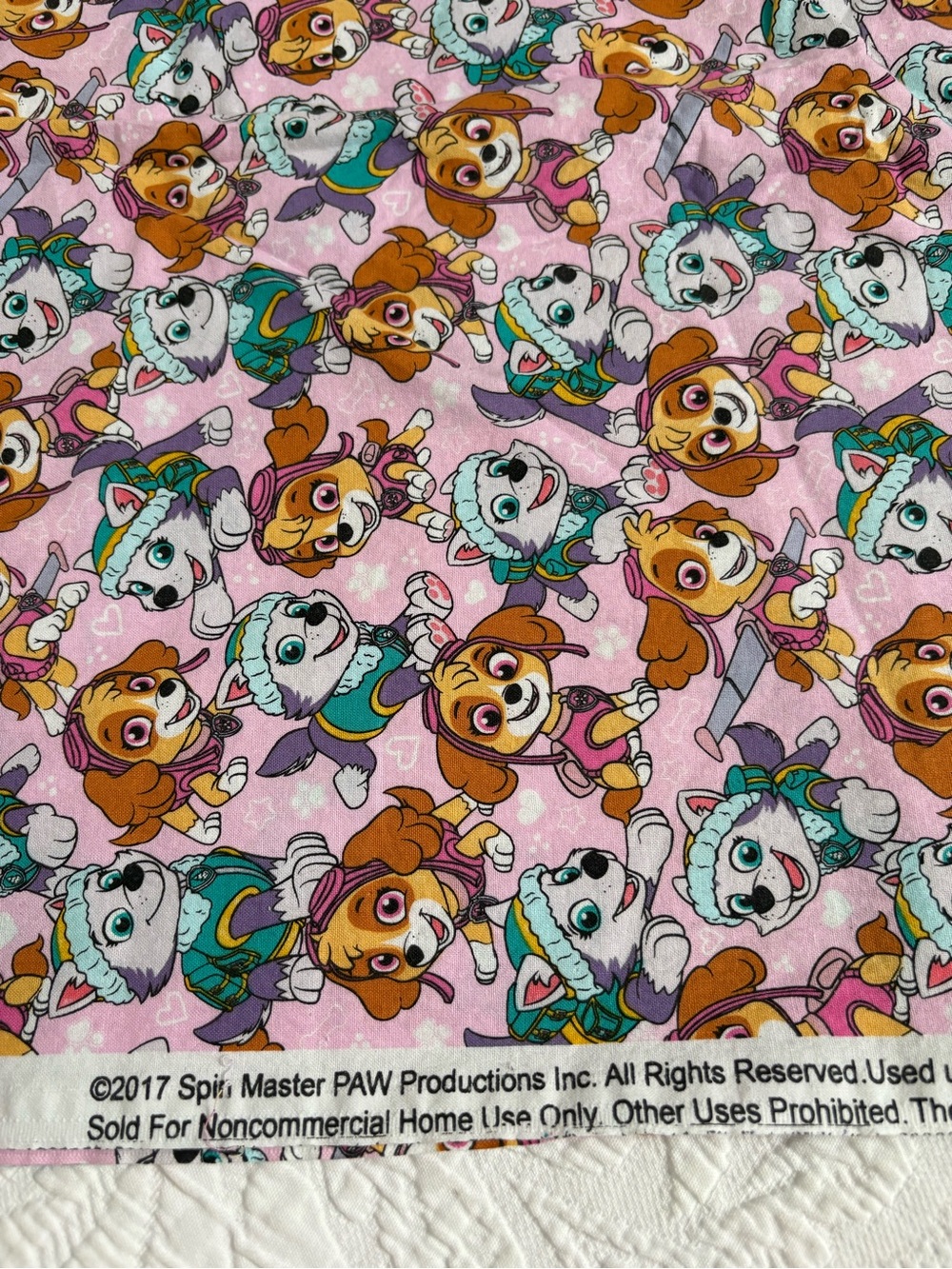 1.5 yards fabric PAW Patrol Skye & Everest Pink Kids Pet dog novelty cotton